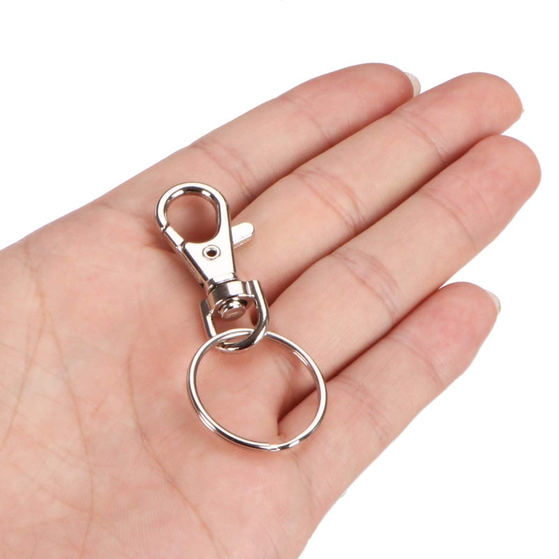 SAMLOO 5 Set Key Chain Key Rings Metal Swivel Clasps Snap-On Keychain Ring Hook Spring Clip Snap Hook Lobster Clasp for Keys, Lanyards Jewelry Findings, Round Edged - Image 4